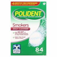 Polident Smokers Antibacterial Effervescent Denture Cleaner Tablets