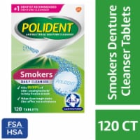 Polident Smokers Antibacterial Denture Cleanser Effervescent Tablets