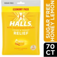 HALLS Sugar Free Honey Lemon Cough Drops Perspective: Main