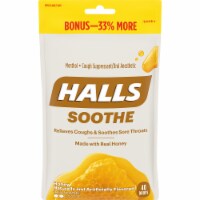 HALLS Soothe Honey Flavored Cough Suppressant Drops
