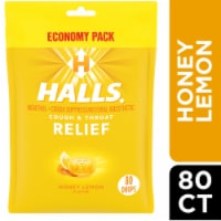 HALLS Relief Honey Lemon Flavored Cough Drops