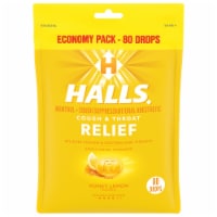 HALLS Relief Honey Lemon Flavored Cough Drops