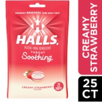 HALLS Throat Soothing Previously HALLS Breezers Creamy Strawberry Throat Drops Perspective: Main