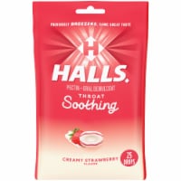 HALLS Throat Soothing Previously HALLS Breezers Creamy Strawberry Throat Drops Perspective: Main