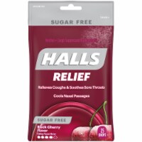 Halls Relief Black Cherry Sugar Free Cough Drops