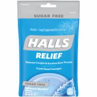 HALLS Relief Sugar Free Mountain Menthol Flavor Cough Suppressant Drops Perspective: Main