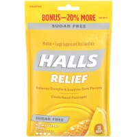 HALLS Sugar Free Honey-Lemon Flavored Cough Suppressant Drops Perspective: Main