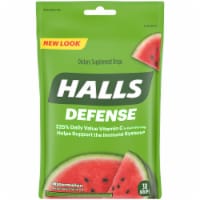 HALLS Defense Watermelon Dietary Supplement Drops 30 Count Perspective: Main