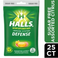 Halls Defense Sugar Free Assorted Citrus Vitamin C Drops