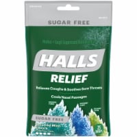 HALLS Relief Sugar Free Assorted Mint Flavor Cough Suppressant Drops Perspective: Main