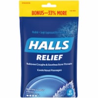 HALLS Relief Mentho-Lyptus Flavored Cough Suppressant Drops Perspective: Main