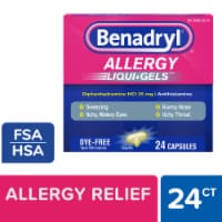 Benadryl Allergy & Cold Relief Dye Free Liqui-Gels Diphenhydramine HCl