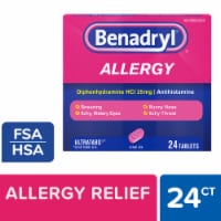 Benadryl Ultratabs Allergy & Cold Relief Tablets Diphenhydramine HCl