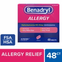 Benadryl Ultratabs Allergy & Cold Relief Tablets Diphenhydramine HCl