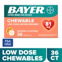 Bayer® Low Dose Chewable Aspirin Pain Reliever Orange Flavor 81 mg Tablets