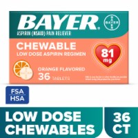 Bayer® Low Dose Chewable Aspirin Pain Reliever Orange Flavor Tablets 81mg