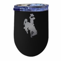 Wyoming Cowboys 12 oz Etched Insulated Wine Stainless Steel Tumbler - Choose Your Color Black