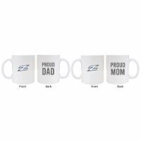 Akron Zips Proud Mom And Dad White Ceramic Coffee Mug 2 pack (White).
