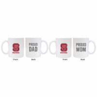 NC State Wolfpack Proud Mom And Dad White Ceramic Coffee Mug 2 pack (White).