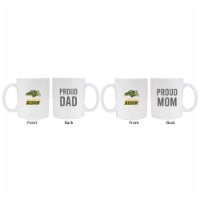 North Dakota State Bison Proud Mom And Dad White Ceramic Coffee Mug 2 pack (White).