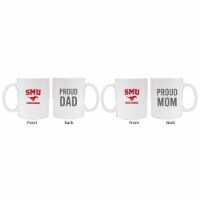 Southern Methodist University Proud Mom And Dad White Ceramic Coffee Mug 2 pack (White).