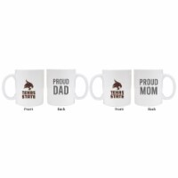 Texas State Bobcats Proud Mom And Dad White Ceramic Coffee Mug 2 pack (White).