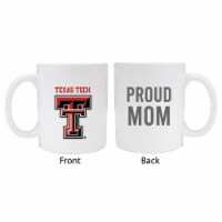 Texas Tech Red Raiders Proud Mom White Ceramic Coffee Mug 2-Pack (White).