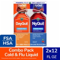 Vicks DayQuil & NyQuil Cold & Flu Medicine Acetaminophen Cherry Liquid Perspective: Main