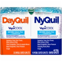 Vicks DayQuil and NyQuil VapoCOOL SEVERE Cold Flu & Congestion Medicine Caplets Menthol Max Strength
