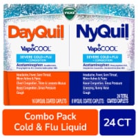 Vicks DayQuil and NyQuil Menthol Flavor VapoCOOL SEVERE Cold Flu and Congestion Medicine Caplets