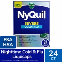 Vicks NyQuil Severe Cold and Flu Medicine Acetaminophen Liquicaps Perspective: Main