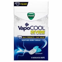 Vicks VapoCOOL Winterfrost Flavor SEVERE Medicated Sore Throat Drops