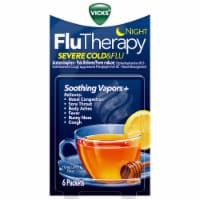 Vicks Night FluTherapy Severe Cold & Flu Honey Lemon Flavor Hot Drink Packets Perspective: Main