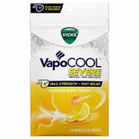 Vicks® VapoCOOL™ SEVERE Honey Lemon Medicated Lozenges Cough Drops Perspective: Main