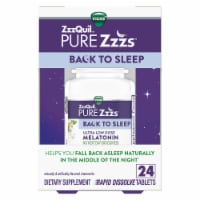 Vicks ZzzQuil PURE Zzzs Low Dose Melatonin Back to Sleep Rapid Dissolve Tablets Perspective: Main