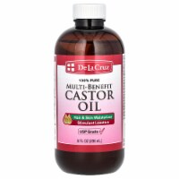 De La Cruz Pure Multi-Benefit Castor Oil for Skin, Hair, Stimulant Laxative 8 fl oz