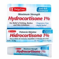De La Cruz 1% Hydrocortisone Ointment for Itches, Rashes, Eczema, Dermatitis, 1 oz tube