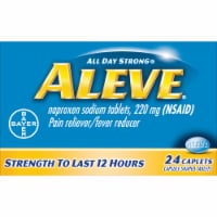 Aleve Pain Reliever and Fever Reducer Naproxen Sodium Caplets Perspective: Main