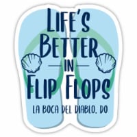 La Boca Del Diablo Dominican Republic Souvenir 4 Inch Vinyl Decal Sticker Flip Flop Design