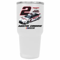 #2 Austin Cindric Officially Licensed 24oz Stainless Steel Tumbler Car Design White