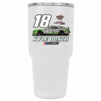 #18 Kyle Busch Officially Licensed 24oz Stainless Steel Tumbler Car Design White