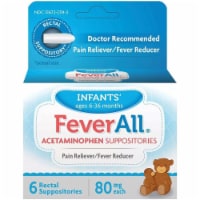 FeverAll Pain Reliever Infant Suppositories 80 mg