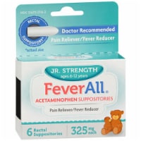 FeverAll Acetaminophen Suppositories Jr. Strength - 6 ea