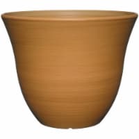 Classic Home and Garden Honeysuckle Resin Flower Pot Planter, Bamboo Brown, 15