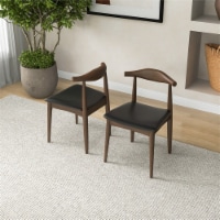 Blake Modern Dining Room and Kitchen Black Faux Leather Chair (Set of 2)