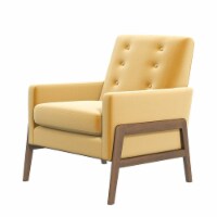 Steven Mid-Century Modern Tufted Yellow Velvet Accent Armchair