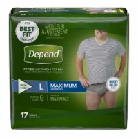 Depend FIT-FLEX Absorbent Underwear for Men, Large (17 Count)