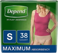 Depend FIT-FLEX Absorbent Underwear, Women's, Tan, Small, 24 to 30 Waist/Hip