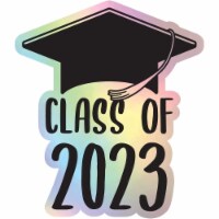 Class of 2023 Graduation Grad Senior Holographic Vinyl Decal Sticker 2 Inch Design A