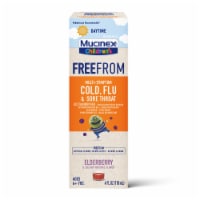 Mucinex Children's Freefrom Multi-Symptom Elderberry & Cherry Flavor Cold Flu & Sore Throat Liquid Perspective: Main